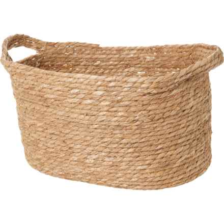 Bombay Large Woven Basket - 18x13.5x10” in Straw