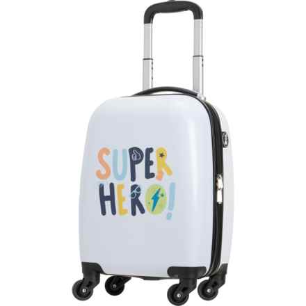 BON VOYAGE 18” Super Hero Print Carry-On Spinner Suitcase - Hardside (For Kids) in Multi