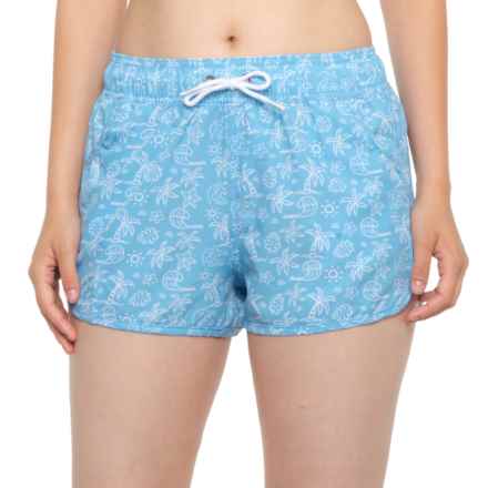 BONDI BEAMERS Print Swim Shorts in Beachy Blue