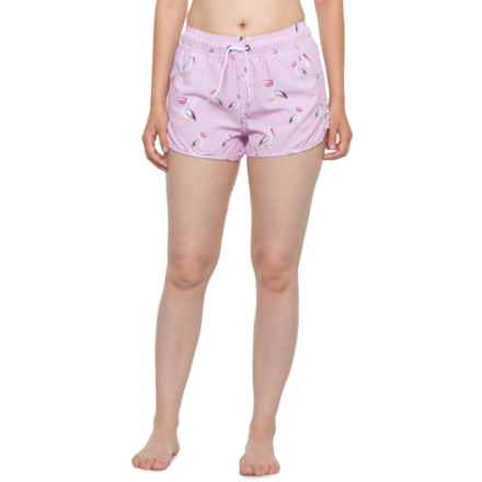 BONDI BEAMERS Print Swim Shorts in Lilac