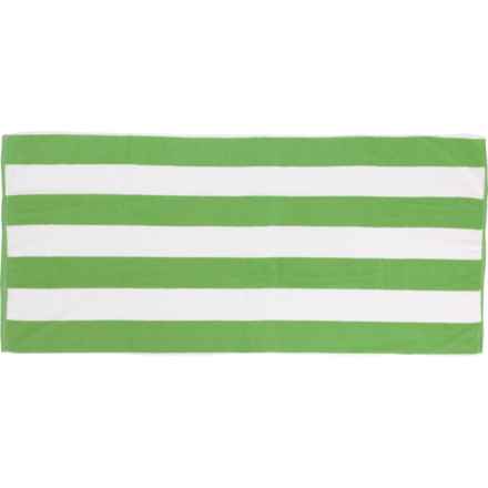 Bondi Cabana Stripe Terry Beach Towel - 500 gsm, 30x60”, Green in Green