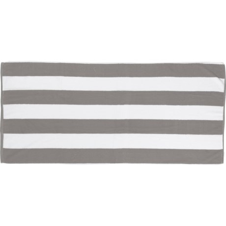 Bondi Cabana Stripe Terry Beach Towel - 500 gsm, 30x60”, Grey in Grey