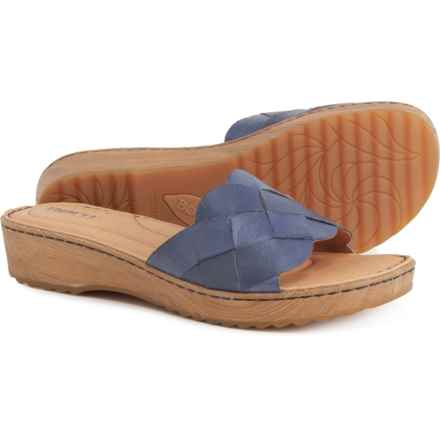 Born Aleah Slide Sandals - Leather (For Women) in Navy