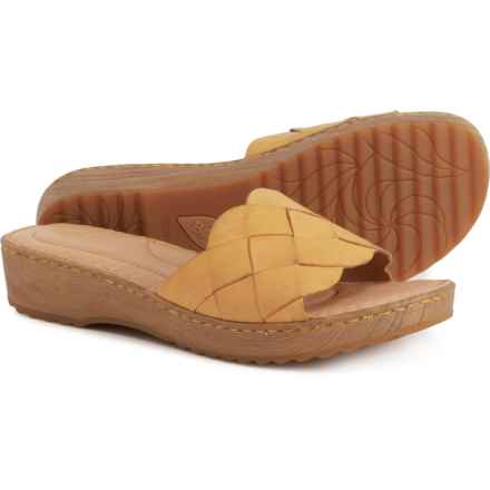 Born Aliah Slide Sandals - Leather (For Women) in Yellow
