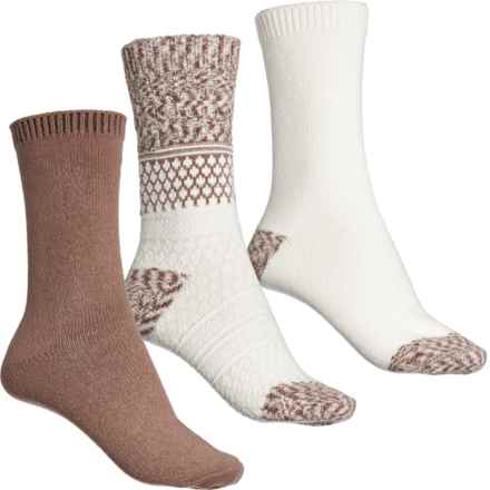 Born Cable Knit Super Soft Boot Socks -  3-Pack, Crew (For Women) in Grey