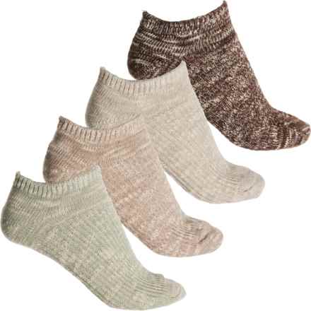 Born Chunky Knit Slub No-Show Socks - 4-Pack, Below the Ankle (For Women) in Green