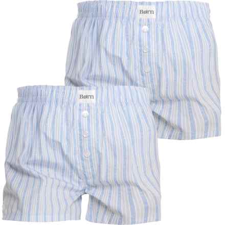 Born Cotton Boxer Shorts - 2-Pack in Blue