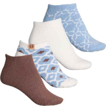 Born Diamond Tiles Cozy No-Show Socks - 4-Pack, Below the Ankle (For Women) in Ivory