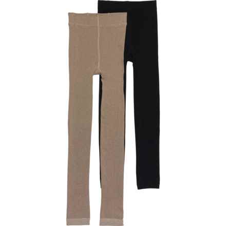 Born Fleece Lined Leggings - 2-Pack in Tan/Black