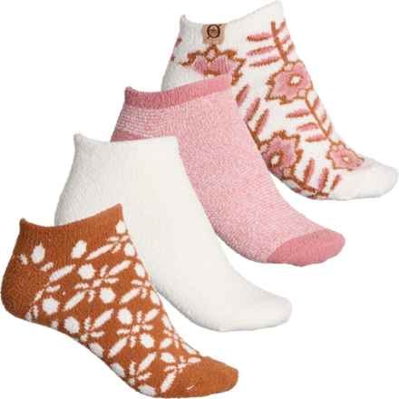 Born Floral Cozy No-Show Socks - 4-Pack, Below the Ankle (For Women) in Ivory