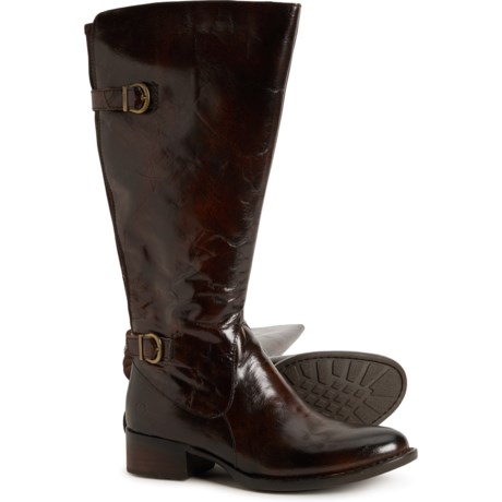 Born Gibb High Shaft Boots - Leather, Wide Calf (For Women) in Brown