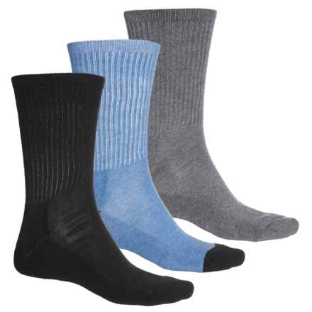 Born Half-Cushion Socks - 3-Pack, Crew (For Men) in Charcoal Heather