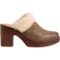 13TH1_3 Born Hope Shearling-Lined Heeled Clogs - Leather, Open Back (For Women)