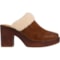 13TM1_3 Born Hope Shearling-Lined Heeled Clogs - Leather, Open Back (For Women)