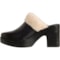 13TM2_4 Born Hope Shearling-Lined Heeled Clogs - Leather, Open Back (For Women)