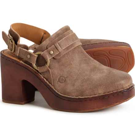 Born Hudson Slingback Clogs - Leather (For Women) in Taupe