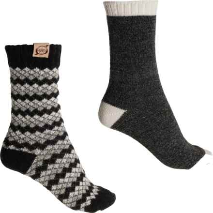 Born Knit Boot Socks - 2-Pack, Crew (For Women) in Black