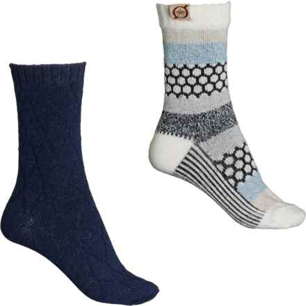 Born Knit Boot Socks - 2-Pack, Crew (For Women) in Blue