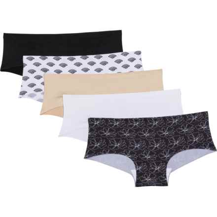 Born Laser-Cut Panties - 5-Pack, Boy Shorts in Black
