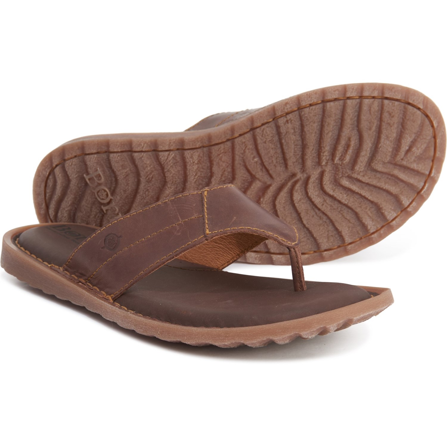 born leather flip flops