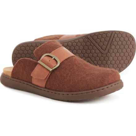 Born Lia Clogs - Wool and Leather (For Women) in Cognac
