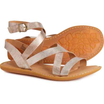 Born Libra Gladiator Strap Sandals - Leather (For Women) in Lt Gold