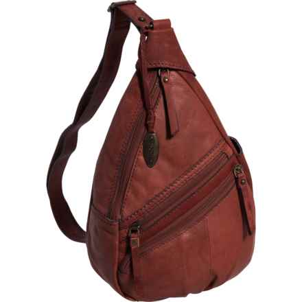 Born Marquette Multi-Pocket Sling Bag - Leather in Wine
