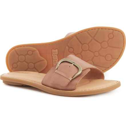 Born Miarra Big Buckle Slide Sandals - Leather (For Women) in Brown
