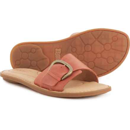 Born Miarra Big Buckle Slide Sandals - Leather (For Women) in Orange