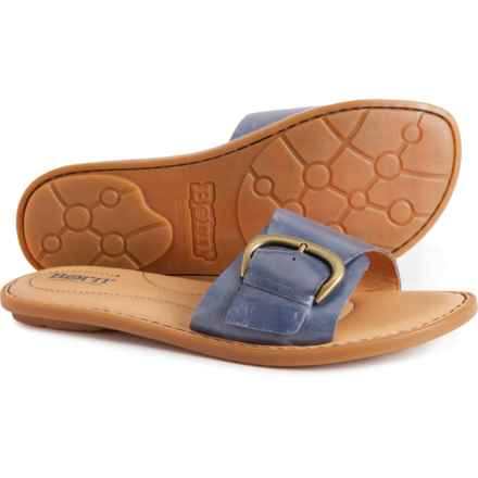 Born Miarra Buckle Slide Sandals - Leather (For Women) in Navy