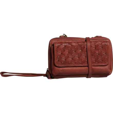 Born Millport Woven Cell Crossbody Wallet - Leather in Saddle