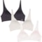 Born Organic Cotton Molded Cup Bra - 3-Pack, Wire Free in Light Pink/Grey/Black