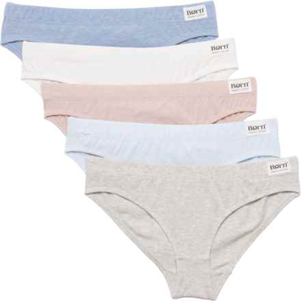 Born Organic Cotton Panties - 5-Pack, Bikini Briefs in Blue