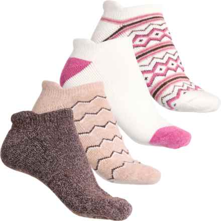 BORN OUTDOOR Half-Cushion No-Show Socks - 4-Pack, Below the Ankle (For Women) in Ivory