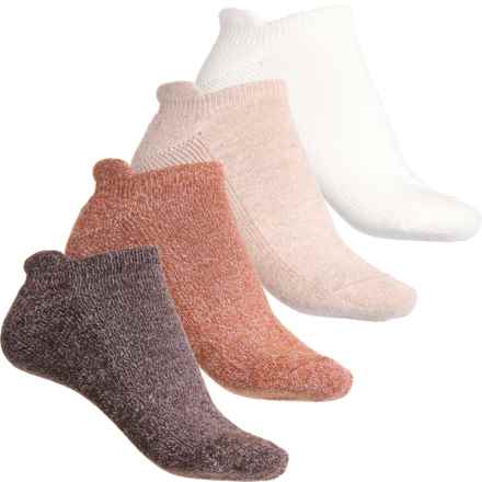 BORN OUTDOOR Half-Cushion No-Show Socks - 4-Pack, Below the Ankle (For Women) in Rust