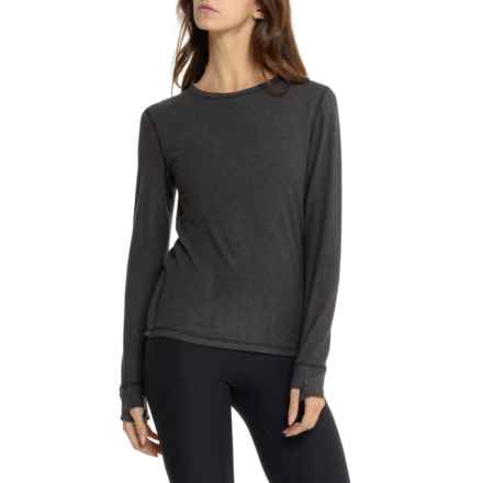 BORN OUTDOOR Merino Wool Blend Thermal Base Layer Top - Long Sleeve in Black Heather