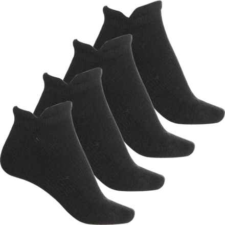 BORN OUTDOORS Half-Cushion Double Tab No-Show Socks - 4-Pack, Below the Ankle (For Women) in Black