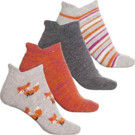 BORN OUTDOORS Half-Cushion Double Tab No-Show Socks - 4-Pack, Below the Ankle (For Women) in Light Grey Heather