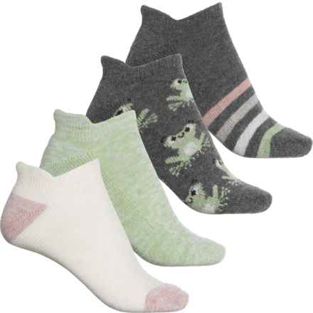 BORN OUTDOORS Half-Cushion Heel Tab Socks - 4-Pack, Below the Ankle (For Women) in Charcoal Heather