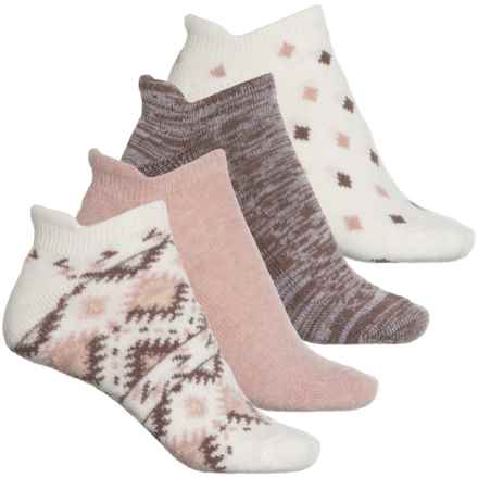 BORN OUTDOORS Half-Cushion Heel Tab Socks - 4-Pack, Below the Ankle (For Women) in Oatmeal