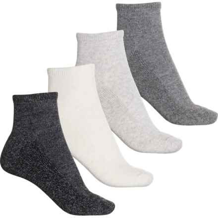 BORN OUTDOORS Half-Cushion Socks - 4-Pack, Wool Blend, Quarter Crew (For Women) in Ivory