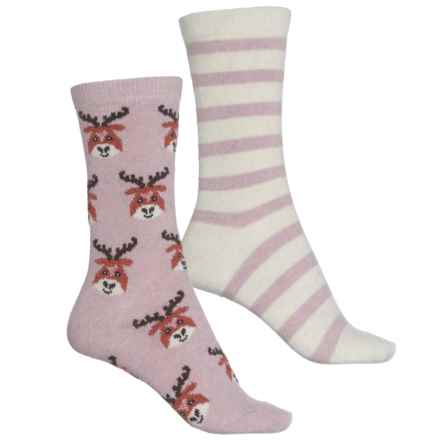 BORN OUTDOORS Moose Wool-Blend Socks - 2-Pack, Crew (For Women) in Mauve