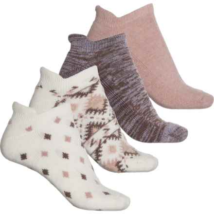 BORN OUTDOORS Neutral Diamond Half-Cushion No-Show Socks - 4-Pack, Below the Ankle (For Women) in Oatmeal