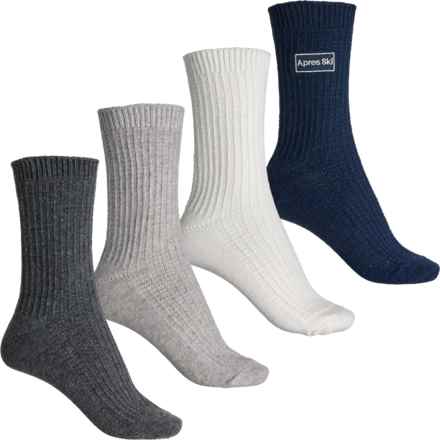 BORN OUTDOORS Textured Boot Socks - 4-Pack, Crew (For Women) in Navy