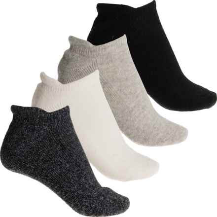 BORN OUTDOORS Wool-Blend Half-Cushion No-Show Socks - 4-Pack, Below the Ankle (For Women) in Black