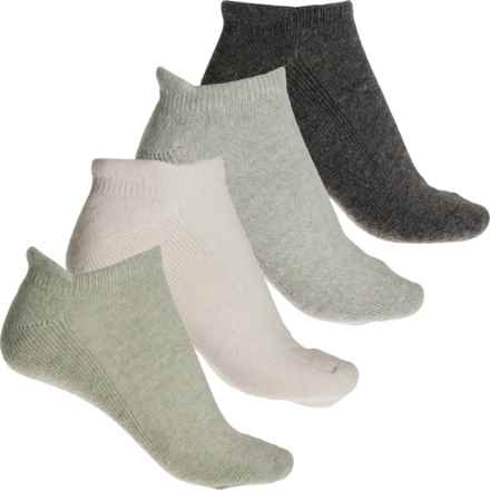 BORN OUTDOORS Wool-Blend Half-Cushion No-Show Socks - 4-Pack, Below the Ankle (For Women) in Green