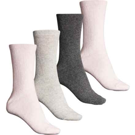 BORN OUTDOORS Wool-Blend Half-Cushion Socks - 4-Pack, Crew (For Women) in Light Pink