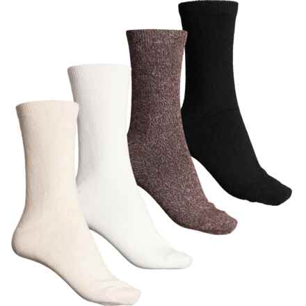 BORN OUTDOORS Wool-Blend Half-Cushion Socks - 4-Pack, Crew (For Women) in Oatmeal