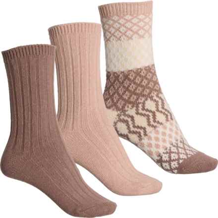 Born Pattern Block Super Soft Boot Socks - 3-Pack, Crew (For Women) in Oat
