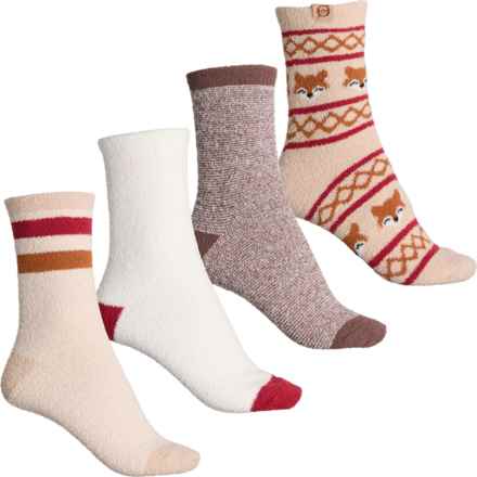 Born Red Fox Cozy Socks - 4-Pack, Crew (For Women) in Oat